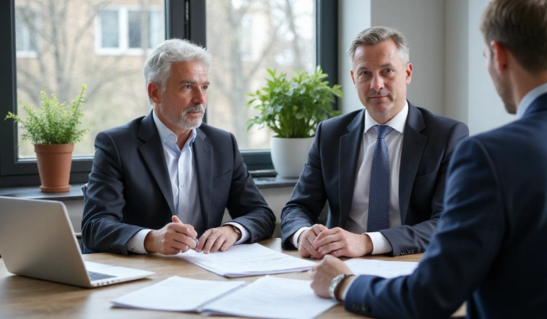 Financial advisor meeting with senior client