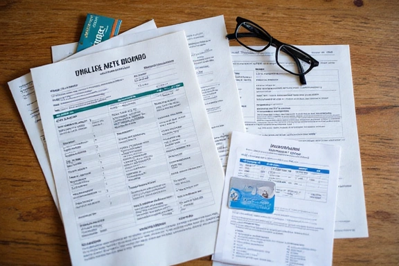 Organized documents needed for insurance application